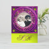 FLORENTINE RENAISSANCE OBST DAMASK MONOGRAMM EINLADUNG (Stehend Vorderseite)