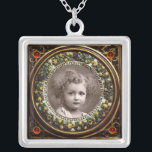 FLORENTINE RENAISSANCE OBST, FOTOVORLAGE Ruby Versilberte Kette<br><div class="desc">Elegante,  klassische,  lebendige Kunst der Renaissance,  Meisterwerk aus Bottega della Robbia ( Florenz - Italien ) in hellbraunen,  gelben,  grünen,  blauen Farben .</div>