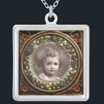 FLORENTINE RENAISSANCE OBST, FOTOVORLAGE Ruby Versilberte Kette<br><div class="desc">Elegante,  klassische,  lebendige Kunst der Renaissance,  Meisterwerk aus Bottega della Robbia ( Florenz - Italien ) in hellbraunen,  gelben,  grünen,  blauen Farben .</div>