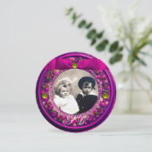 FLORENTINE RENAISSANCE OBST PINK RIBBON MONOGRAMM EINLADUNG (Stehend Vorderseite)