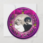 FLORENTINE RENAISSANCE OBST PINK RIBBON MONOGRAMM EINLADUNG (Vorderseite)