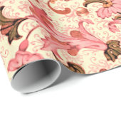 FLORENTINE RENAISSANCE PINK FLORALLE WIRBEL, BLUME GESCHENKPAPIER (Rolleneckpunkt)