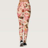 FLORENTINE RENAISSANCE PINK FLORALLE WIRBEL, BLUME LEGGINGS (Rückseite)