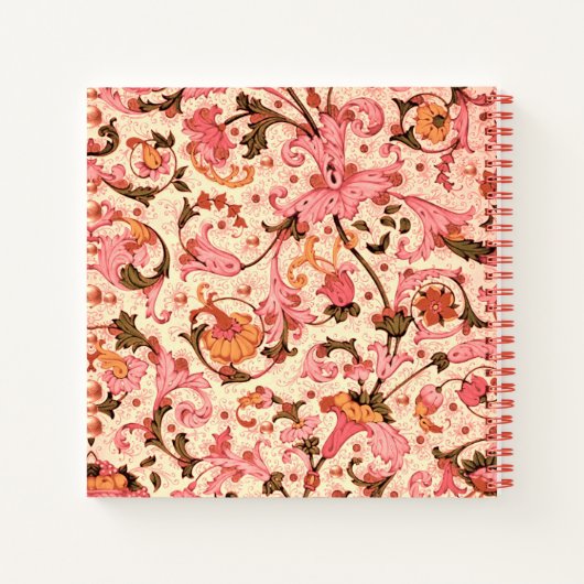 FLORENTINE RENAISSANCE PINK FLORALLE WIRBEL, BLUME NOTIZBLOCK (Rückseite)