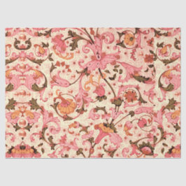 FLORENTINE RENAISSANCE PINK FLORALLE WIRBEL, BLUME SEIDENPAPIER