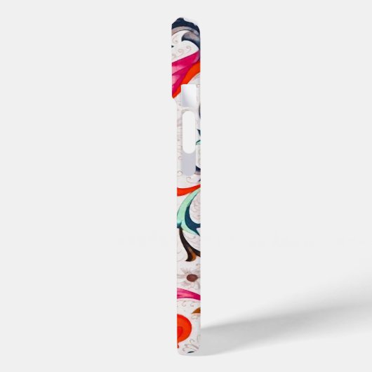 FLORENTINE RENAISSANCE RED FLORAL WIRBEL, BLUME Case-Mate iPhone HÜLLE (Rückseite / Links)