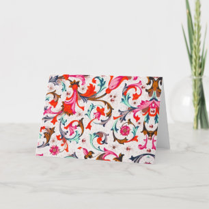 FLORENTINE RENAISSANCE RED FLORAL WIRBEL, BLUME DANKESKARTE