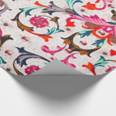 FLORENTINE RENAISSANCE RED FLORAL WIRBEL, BLUME GESCHENKPAPIER (Ecke)
