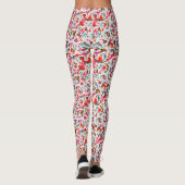 FLORENTINE RENAISSANCE RED FLORAL WIRBEL, BLUME LEGGINGS (Rückseite)
