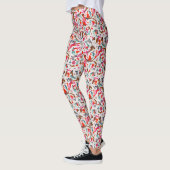 FLORENTINE RENAISSANCE RED FLORAL WIRBEL, BLUME LEGGINGS (Links)
