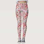 FLORENTINE RENAISSANCE RED FLORAL WIRBEL, BLUME LEGGINGS (Vorderseite)
