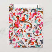 FLORENTINE RENAISSANCE RED FLORAL WIRBEL, BLUME POSTKARTE (Vorne/Hinten)