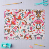 FLORENTINE RENAISSANCE RED FLORAL WIRBEL, BLUME SEIDENPAPIER (Basteln)