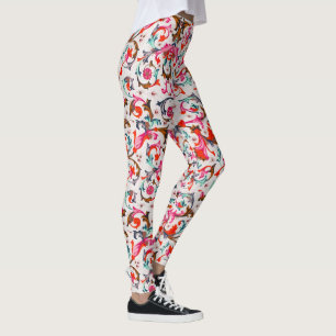 FLORENTINE RENAISSANCE ROTE WIRBEL, BLUME LEGGINGS