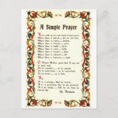 Florentine Simple Prayer=St. Francis=Papst Francis Postkarte (Vorderseite)