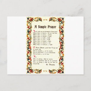 Florentine Simple Prayer=St. Francis=Papst Francis Postkarte