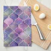 Florentine Tiles mit Monogramm Geschirrtuch (Viertel Falte)