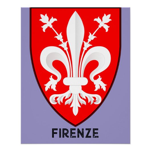 Florentiner Lilien-Wappen Feine Kunst Poster (Vorderseite)