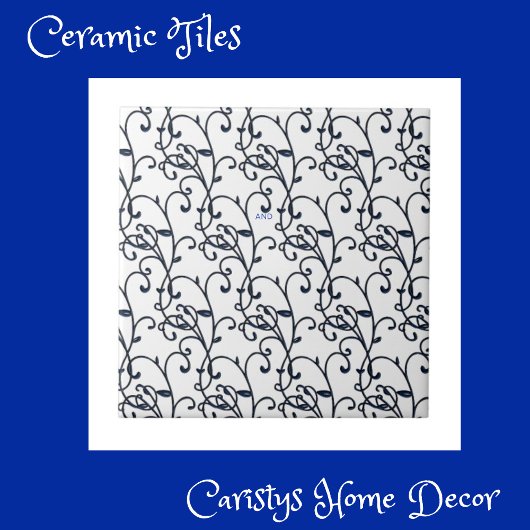 Florentiner Renaissance Blau und Weiß Verziert Fliese