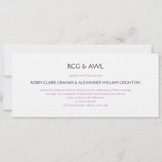 Florentiner : Violett: Einladung zur Hochzeit (Vorderseite)