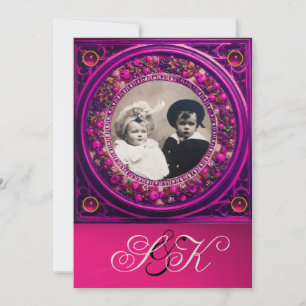 FLORENTINISCHE RENAISSANCE FRÜCHTE DAMAST MONOGRAM EINLADUNG
