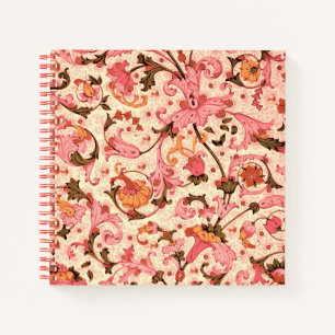 FLORENTINISCHE RENAISSANCE ROSA BLUMENRANKEN,BLUME NOTIZBLOCK