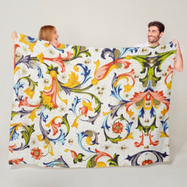 FLORENTINISCHE RENAISSANCE WIRBEL, BLUME FLEECEDECKE