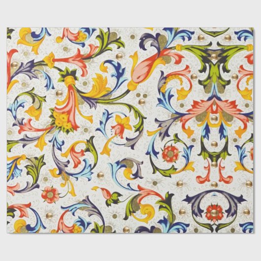 FLORENTINISCHE RENAISSANCE WIRBEL, BLUME GESCHENKPAPIER (Flach)