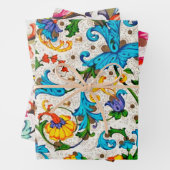FLORENTINISCHE RENAISSANCE WIRBEL, BLUME GESCHENKPAPIER SET (Beispiel)