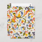 FLORENTINISCHE RENAISSANCE WIRBEL, BLUME POSTKARTE (Vorne/Hinten)