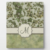 Florentinischer Aquarell-Efeu mit Monogramm Fotoplatte (Vorderseite)