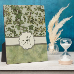 Florentinischer Aquarell-Efeu mit Monogramm Fotoplatte