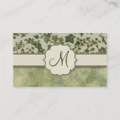 Florentinischer Aquarell-Efeu mit Monogramm Visitenkarte (Rückseite)