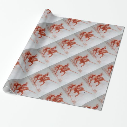 FLORENTINISCHER RITTER ZU PFERD GESCHENKPAPIER (Ungerollt)