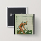 Florentinisches Codex durch Bernardino de Sahagun Button (Vorne & Hinten)