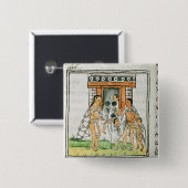 Florentinisches Codex durch Bernardino de Sahagun Button (Vorne & Hinten)