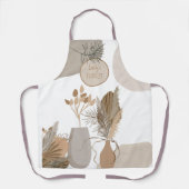 Florenz Abstrakte Formen Linie Art Leaf Creme Brow Schürze (Vorderseite)