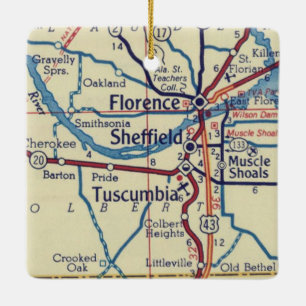 Florenz AL Vintage Karte Keramikornament