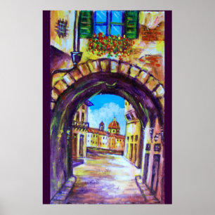 FLORENZ ANTIKE GASSENANSICHT KIRCHE CESTELLO POSTER