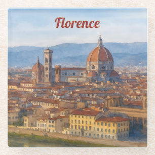 Florenz Aquarell Duomo-Silhouette Glasuntersetzer