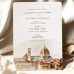 Florenz Aquarell Italien Destination Hochzeit Einladung