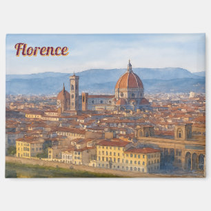 Florenz Aquarell-Silhouette Magnet