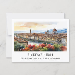Florenz Aquarellskyline Rom Italien editierbar Postkarte