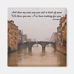 Florenz-Brücke mit Liebe-Zitat Magnet