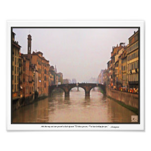 Florenz Brücke Mit Liebeszitat Fotodruck