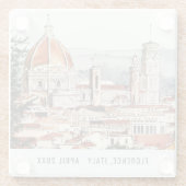 Florenz Cathedral Italien Wasserfarben Italien Glasuntersetzer (Rückseite)