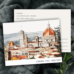 Florenz Cathedral Italien Wasserfarben Italien Postkarte