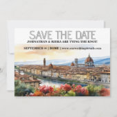 Florenz City Skyline Aquarell bearbeitbares Foto Einladung (Vorderseite)