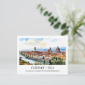 Florenz City Skyline Aquarellturm Postkarte (Stehend Vorderseite)
