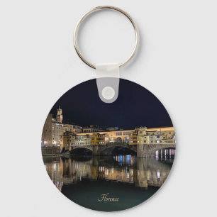 Florenz Flussufer bei Nacht, Reise Schlüsselanhänger